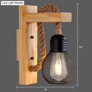 GobekUsa L-Shaped Wooden Lantern Wall Light with Rope Arm - Perfect Farmhouse Bedroom Lighting