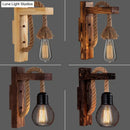 GobekUsa L-Shaped Wooden Lantern Wall Light with Rope Arm - Perfect Farmhouse Bedroom Lighting