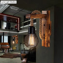GobekUsa L-Shaped Wooden Lantern Wall Light with Rope Arm - Perfect Farmhouse Bedroom Lighting