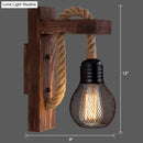 GobekUsa L-Shaped Wooden Lantern Wall Light with Rope Arm - Perfect Farmhouse Bedroom Lighting