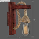 GobekUsa L-Shaped Wooden Lantern Wall Light with Rope Arm - Perfect Farmhouse Bedroom Lighting