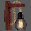 GobekUsa L-Shaped Wooden Lantern Wall Light with Rope Arm - Perfect Farmhouse Bedroom Lighting