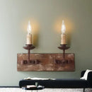 GobekUsa Country Retro Solid Wood Wall Light for Bedroom & Living Room