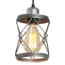 Rustic Silver Metal Pendant Hanging Lights Kitchen with Adjustable LED Lamp