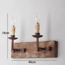 GobekUsa Country Retro Wall Light Solid Wood for Bedroom Living Room, Creative Lighting