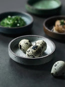 Rustic speckled ceramic sauce dishes dining room snack plates by Decorbites