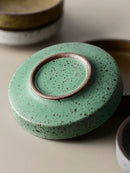 Rustic speckled ceramic sauce dishes dining room snack plates by Decorbites