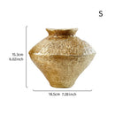 GobekUsa Golden Vase Resin Handicraft Flower Arrangement Home Decor Bouquet Accent