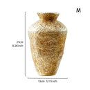 GobekUsa Golden Vase Resin Handicraft Flower Arrangement Home Decor Bouquet Accent