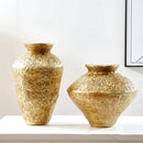 GobekUsa Golden Vase Resin Handicraft Flower Arrangement Home Decor Bouquet Accent