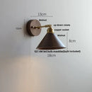 GobekUsa Clear Glass LED Wall Light Fixture Walnut Wood Pull Chain Switch Nordic Modern Wall Lamp