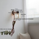 GobekUsa LED Wall Lamp Clear Glass Walnut Wood Up Down Rotate Wall Light