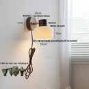 GobekUsa LED Wall Lamp Clear Glass Walnut Wood Up Down Rotate Wall Light