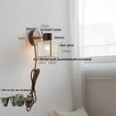 GobekUsa LED Wall Lamp Clear Glass Walnut Wood Up Down Rotate Wall Light
