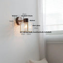 GobekUsa LED Wall Lamp Clear Glass Walnut Wood Up Down Rotate Wall Light