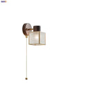 GobekUsa LED Wall Lamp Clear Glass Walnut Wood Up Down Rotate Wall Light