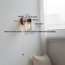 GobekUsa LED Wall Lamp Clear Glass Walnut Wood Up Down Rotate Wall Light