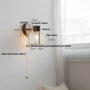 GobekUsa LED Wall Lamp Clear Glass Walnut Wood Up Down Rotate Wall Light