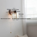 GobekUsa LED Wall Lamp Clear Glass Walnut Wood Up Down Rotate Wall Light