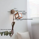 GobekUsa LED Wall Lamp Sconce Walnut Wood Clear Glass Rotate Dining Room Mirror Light