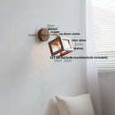GobekUsa LED Walnut Wood Wall Sconce Clear Glass Bathroom Mirror Light