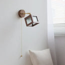 GobekUsa LED Walnut Wood Wall Sconce Clear Glass Bathroom Mirror Light