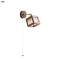 GobekUsa LED Walnut Wood Wall Sconce Clear Glass Bathroom Mirror Light