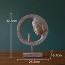 GobekUsa Buddha Head Statue Resin Sculpture Religious Desk Ornament Room Decor