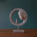 GobekUsa Buddha Head Statue Resin Sculpture Religious Desk Ornament Room Decor