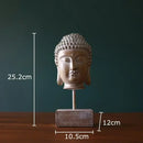 GobekUsa Buddha Head Statue Resin Sculpture Religious Desk Ornament Room Decor