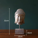 GobekUsa Buddha Head Statue Resin Sculpture Religious Desk Ornament Room Decor