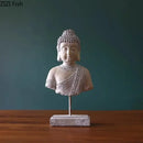 GobekUsa Buddha Head Statue Resin Sculpture Religious Desk Ornament Room Decor