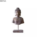 GobekUsa Buddha Head Statue Resin Sculpture Religious Desk Ornament Room Decor