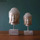 GobekUsa Buddha Head Statue Resin Sculpture Religious Desk Ornament Room Decor