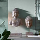 GobekUsa Buddha Head Statue Resin Sculpture Religious Desk Ornament Room Decor
