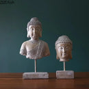 GobekUsa Buddha Head Statue Resin Sculpture Religious Desk Ornament Room Decor