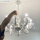 GobekUsa Rustic Metal Candle Suspension Lamp with Crystal Draping - White Corridor Chandelier