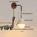 GobekUsa LED White Glass Wall Light Fixture Modern Pull Chain Switch Bedside Sconce