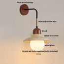 GobekUsa LED White Glass Wall Light Fixture Modern Pull Chain Switch Bedside Sconce