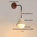 GobekUsa LED White Glass Wall Light Fixture Modern Pull Chain Switch Bedside Sconce