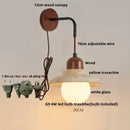 GobekUsa LED White Glass Wall Light Fixture Modern Pull Chain Switch Bedside Sconce