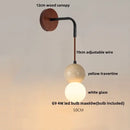 GobekUsa LED White Glass Wall Light Fixture Modern Pull Chain Switch Bedside Sconce