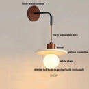 GobekUsa LED White Glass Wall Light Fixture Modern Pull Chain Switch Bedside Sconce