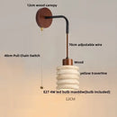 GobekUsa LED White Glass Wall Light Fixture Modern Pull Chain Switch Bedside Sconce