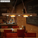 GobekUsa Rustic 5-Light Linear Hanging Lamp with Wood Board - Island Pendant Light for Restaurants