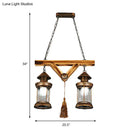 GobekUsa Bronze Coastal Glass Lantern Pendant Light - 4-Light Island Fixture