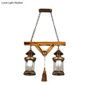 GobekUsa Bronze Coastal Glass Lantern Pendant Light - 4-Light Island Fixture