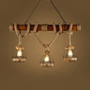 GobekUsa Beige Diamond Cage Island Pendant with 3 Lights - Perfect for Restaurant and Lodge