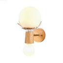 GobekUsa Rustic Wood Wall Lamp with Antler Accents - White Globe Sconce Light for Stairways