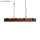 GobekUsa Wood Beam Down Light Kitchen Island Lighting - Lodge Style with 4 Lights and Chain - Black Finish